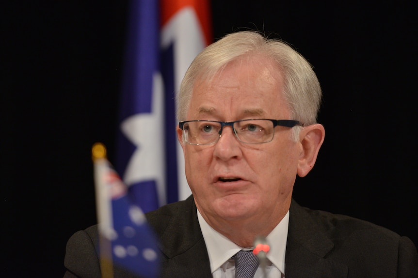 Trade minister Andrew Robb speaks at a press conference for the Trans-Pacific Partnership (TPP), a pan-Pacific trade agreement.