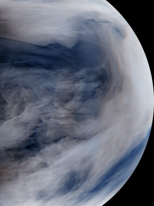 Clouds on Venus taken by the Japanese Akatsuki spacecraft.