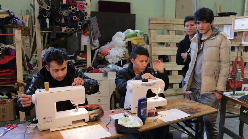 Young Hazara refugees living at Traiskirchen refugee reception centre