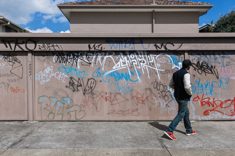 Graffiti on Melbourne lock-up garages