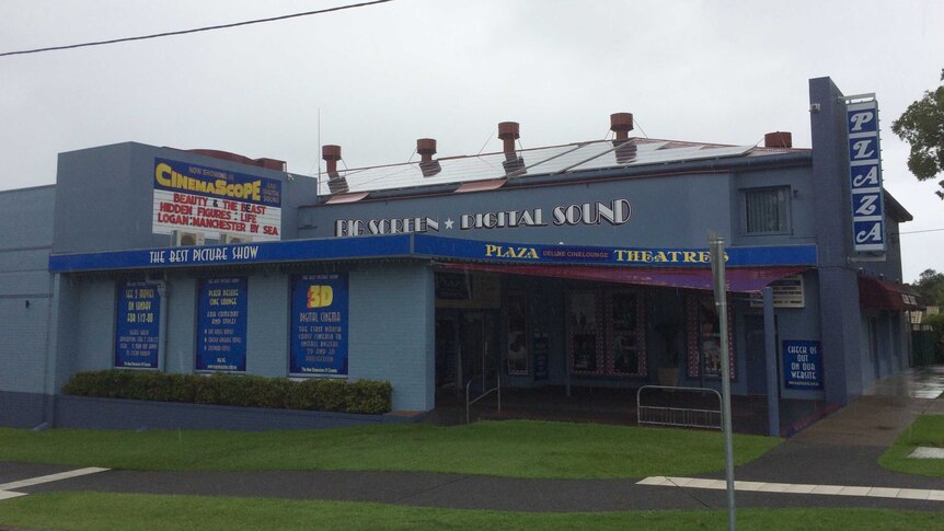 The street view of the Plaza Theatre at Laurieton.