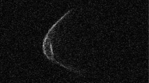 A trail of dust is seen around an asteroid