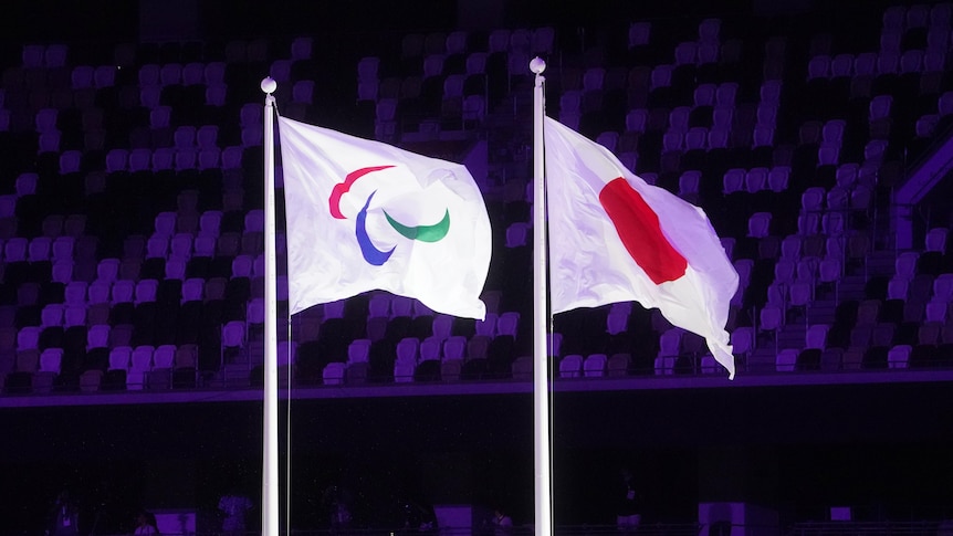 The Paralympic and Japan flag