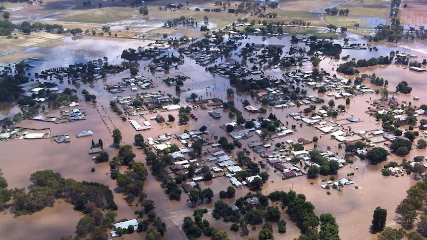 Aerial view of Carisbrook, central Victoria, Friday January 14, 2011.