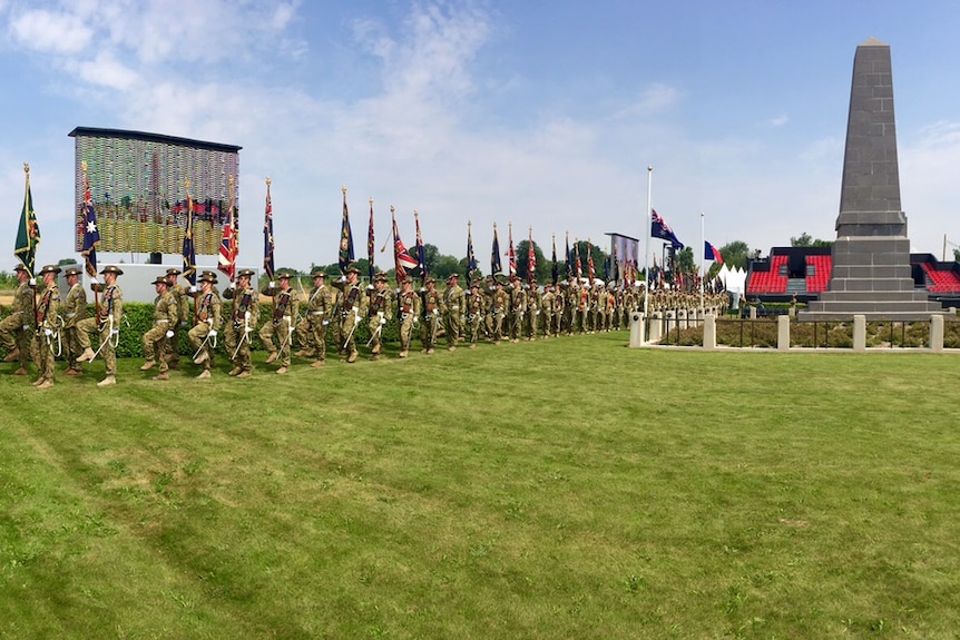 Troops practising ahead of the Pozieres Centenary