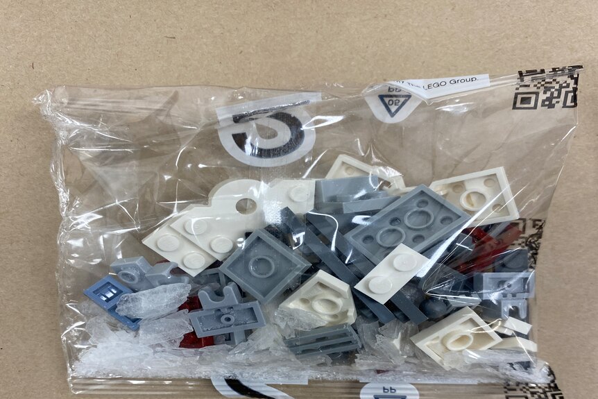 Crystal meth ice shards in Lego bag.