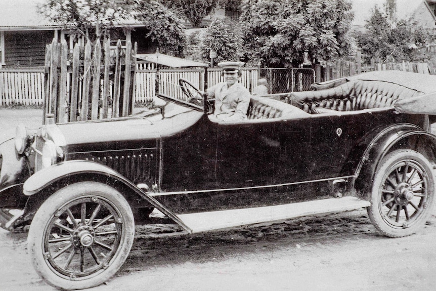 Alice Anderson behind the wheel