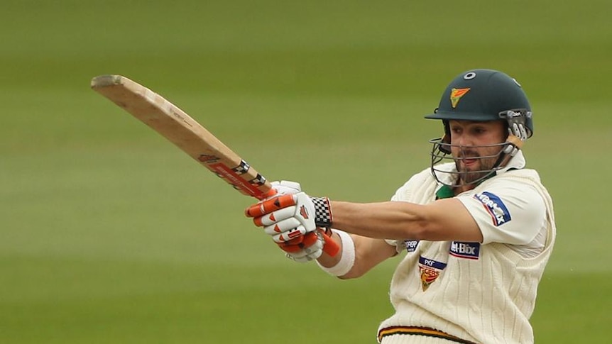 Stand-up effort ... Ed Cowan contributed 77 not out in the second innings for Tasmania.