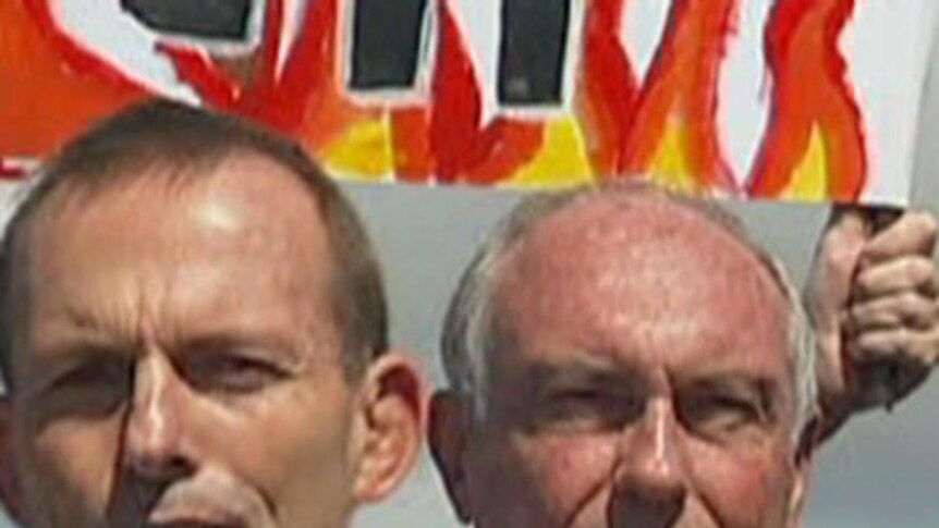 Abbott addresses carbon tax protesters