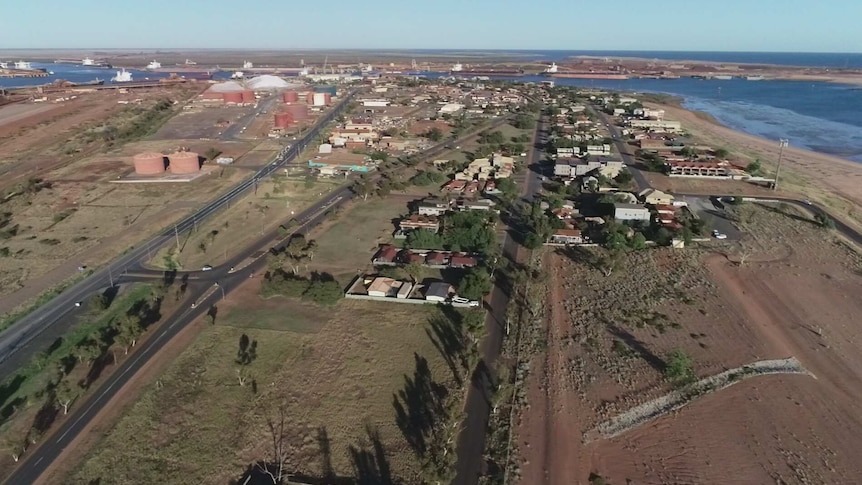 Aerial view of Port Hedland's west end