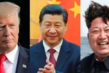 Composite image of Donald Trump, Xi Jinping and Kim Jong-un