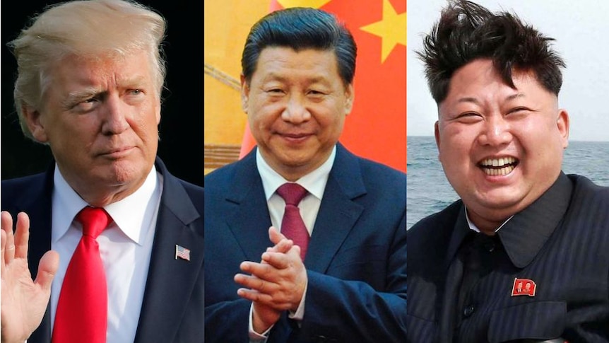 Composite image of Donald Trump, Xi Jinping and Kim Jong-un