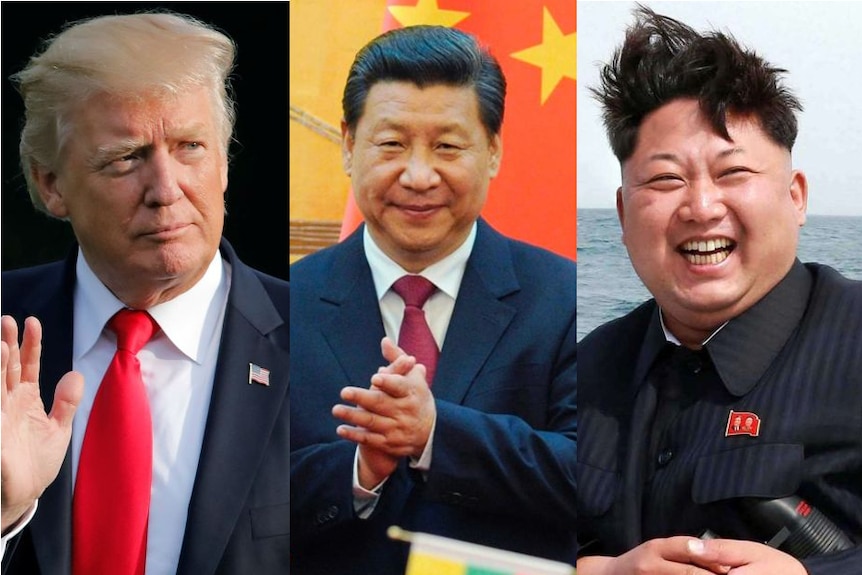 Composite image of Donald Trump, Xi Jinping and Kim Jong-un