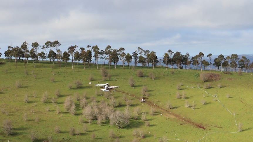 The Cessna 172 at the crash site in Millbrook, in September 2015