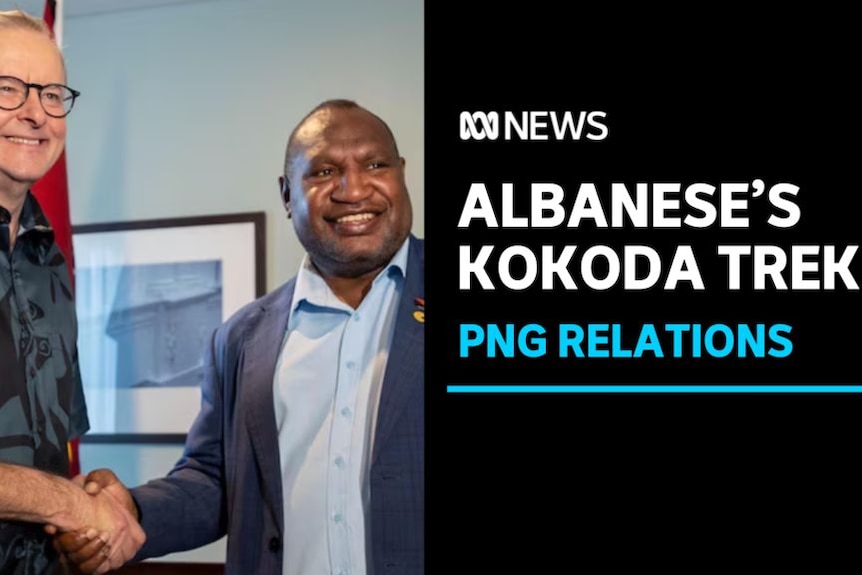 Albanese's Kokoda Trek, PNG Relations: Anthony Albanese shakes hands with his Papua New Guinea counterpart.