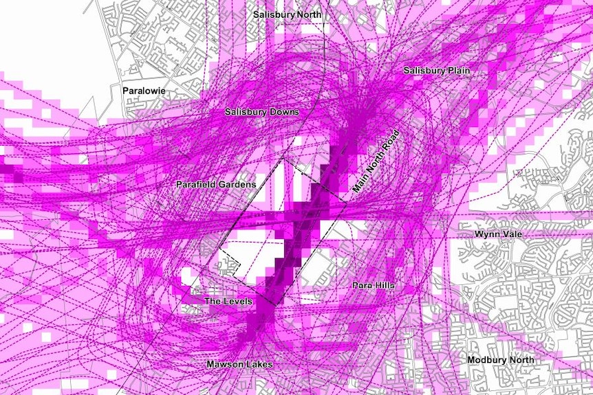 Parafield Airport flight map