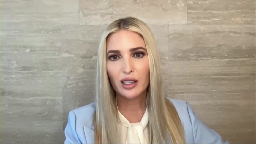 screenshot of Ivanka Trump speaking in a videotaped testimony presented during the January 6 Capitol riot hearing
