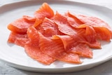 Salmon flesh on a plate, image from Tasmanian Salmonid Growers Association webpage.