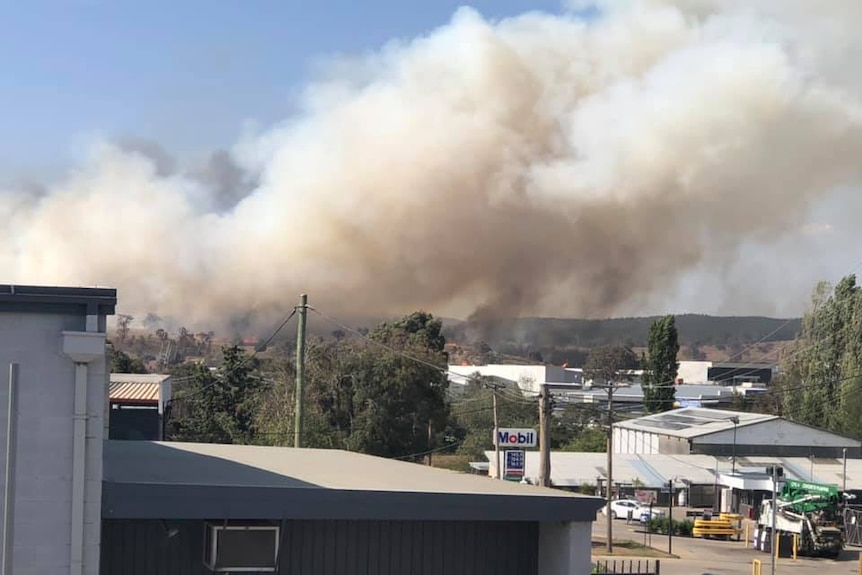 Smoke in the sky over Queanbeyan.