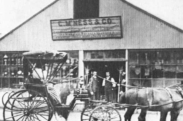 Charles McNess' original ironmonger shop on Hay Street.