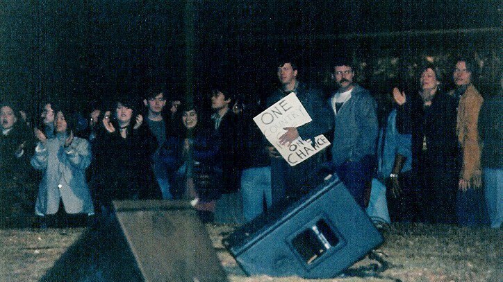 Midnight Oil video shoot in New York, 1993.