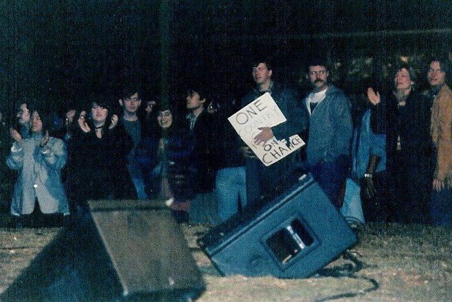 Midnight Oil video shoot in New York, 1993.