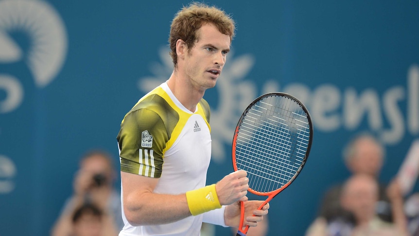 Andy Murray plays against Bulgaria's Grigor Dimitrov in the Brisbane International men's final.