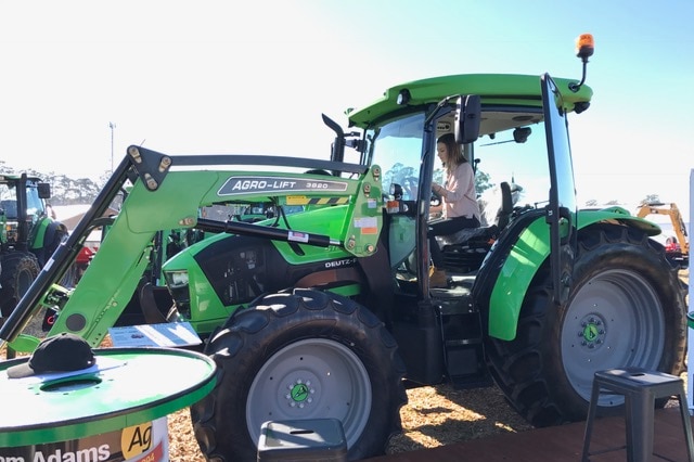 Cab tractor and front end loader AgFest 2017