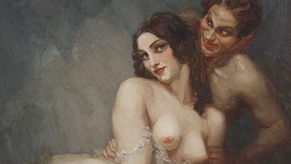 Woman and Satyr by Norman Lindsay