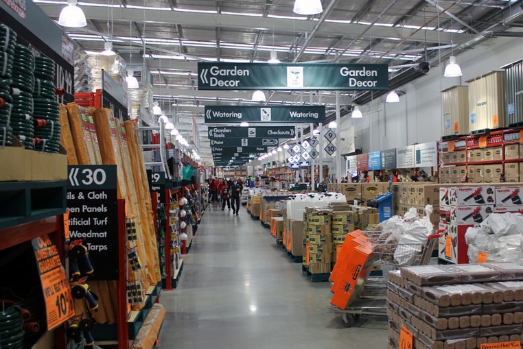 Inside a hardware store.