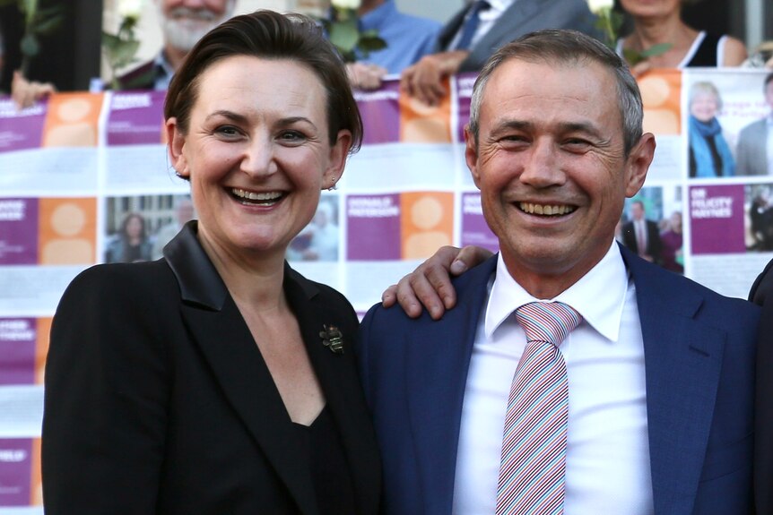Amber-Jade Sanderson and Roger Cook at Parliament smiling