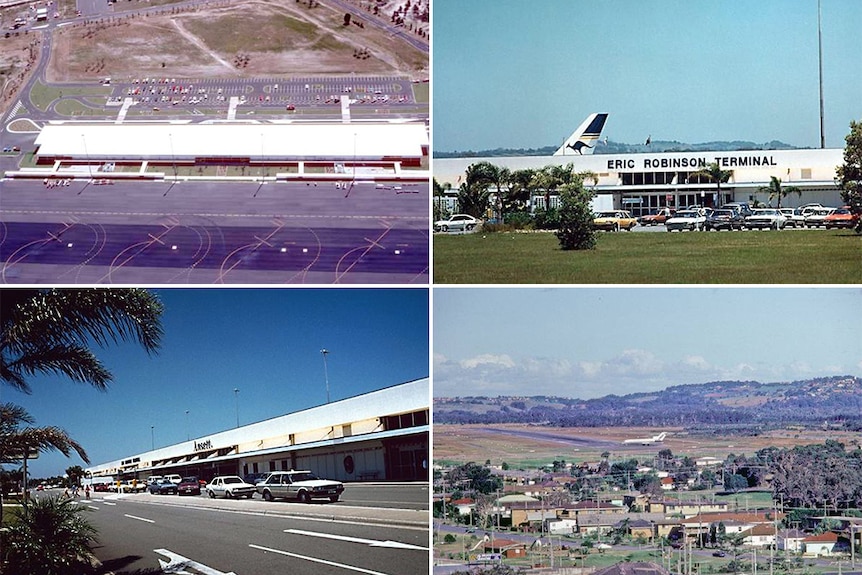Montage of the Gold Coast's Coolangatta Airport in the 1980s