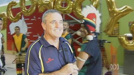 Cowboys coach Graham Murray walks through Townsville airport