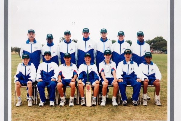 Cricket team poses for a team shot