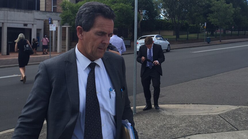 Roland Day, Peter Williams' lawyer outside Campbelltown Local Court.