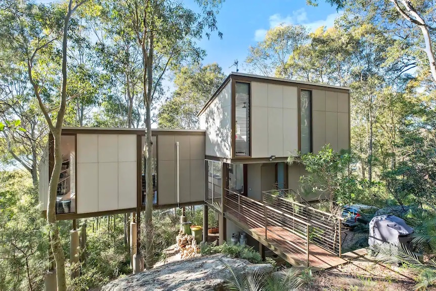 A home among the trees, square and modern