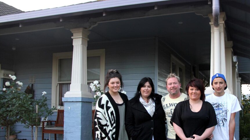 John and Kim Davidson with their children at their home in Maryborough, central Victoria.