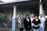 John and Kim Davidson with their children at their home in Maryborough, central Victoria.