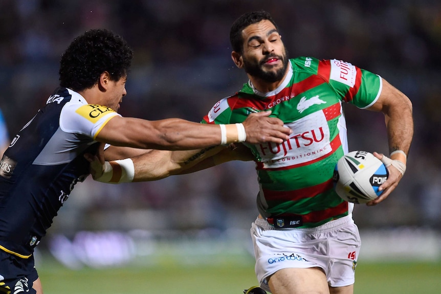 Greg Inglis of the Rabbitohs against the Cowboys
