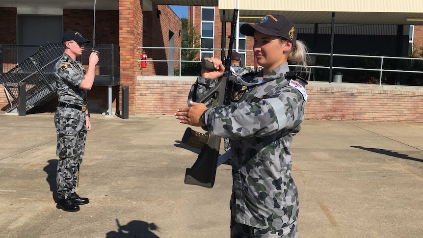 HMAS Albatross Catafalque party takes formation