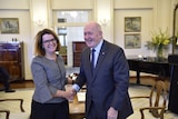 Anne Ruston shakes hands with Governor General Sir Peter Cosgrove