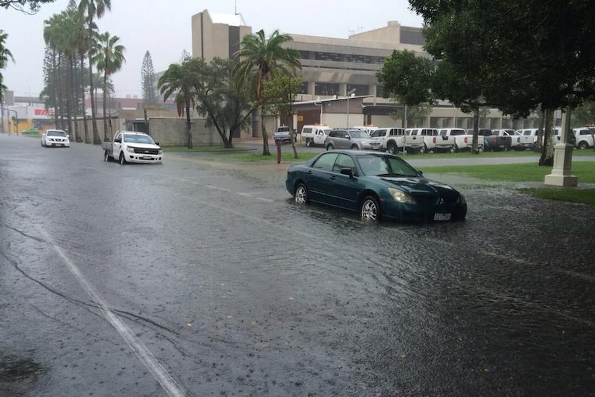 Heavy rainfall has led to flash flooding in Mackay
