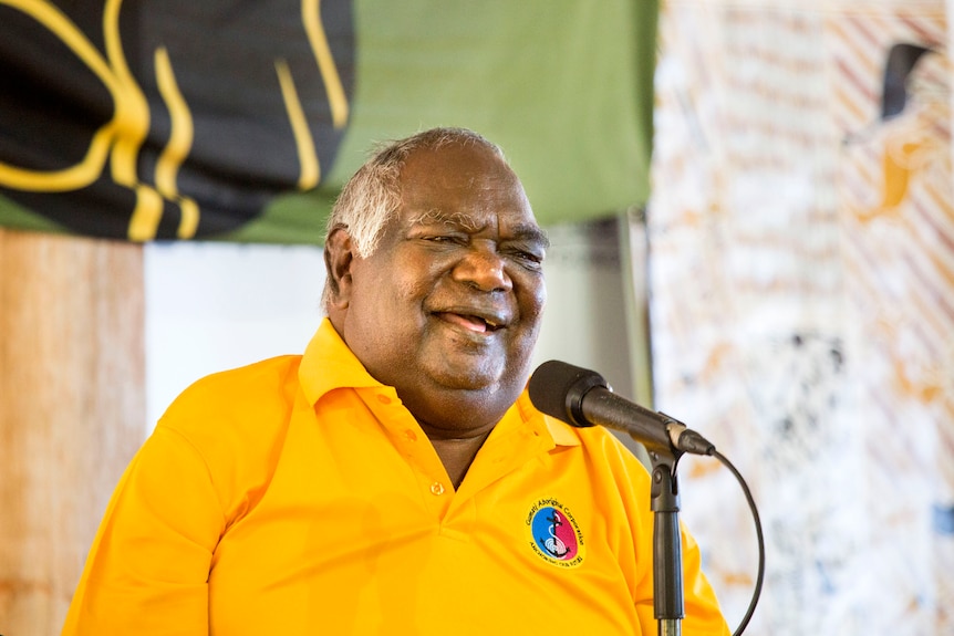 Yunupingu at Garma 2019.