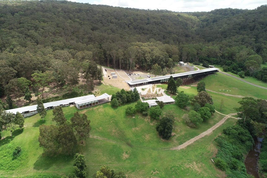 An aerial shot of Bundanon