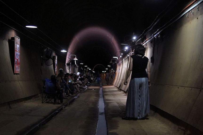 woman in a tunnel