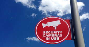 Security cameras in use