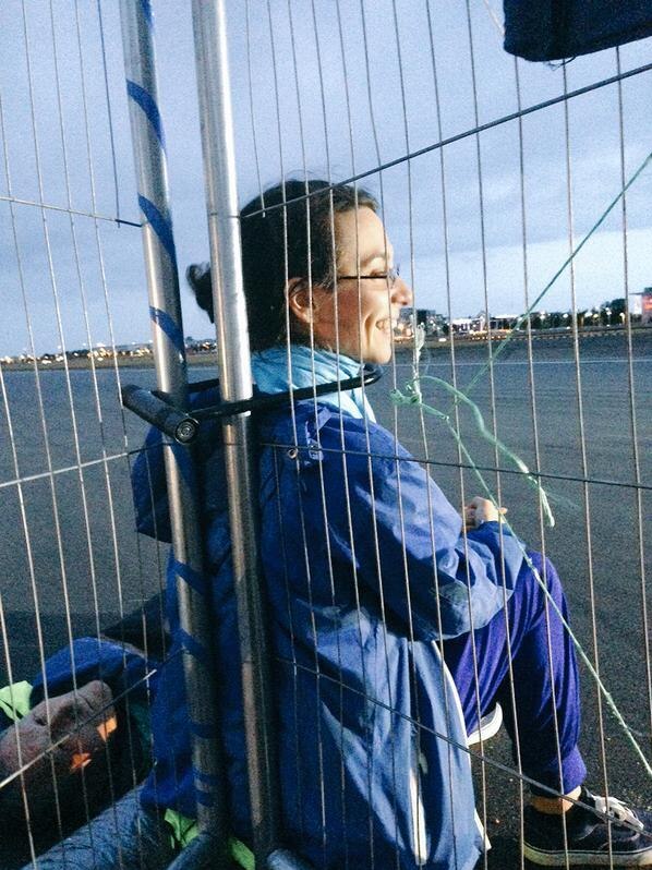 Activist chained to the fence