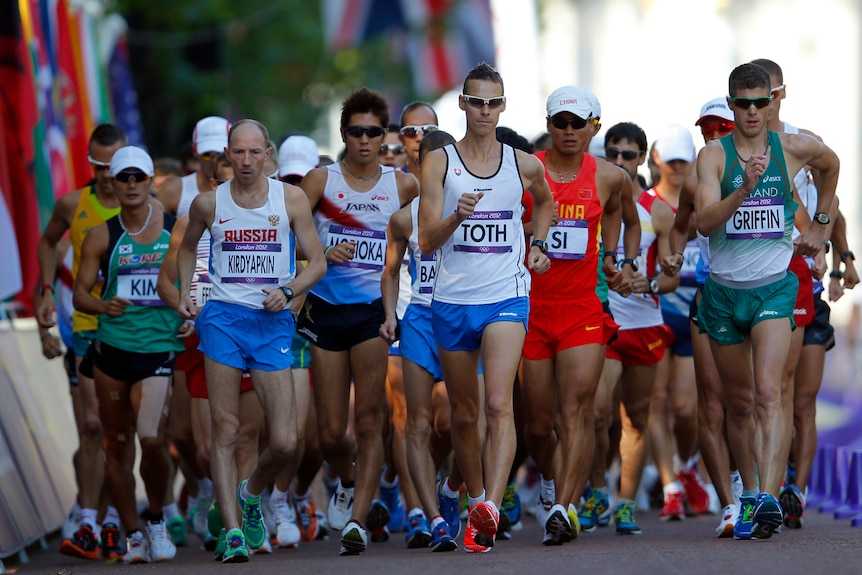 The start of the men's 50km walk.