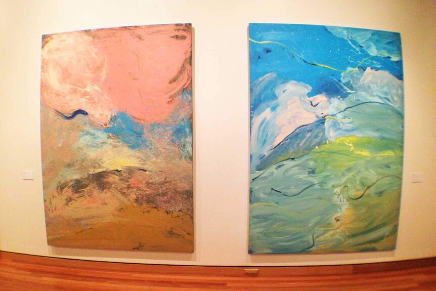 Two of Michael Taylor's artworks including Pink Sky.