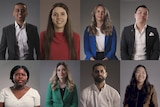 A composite image showing five young women and three young men of various backgrounds.